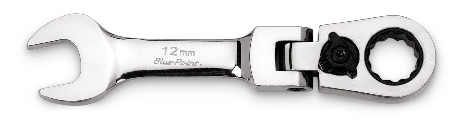 12 mm 12-Point Metric Midget 15° Offset Box Flex-Head Ratcheting Combination Wrench (Blue-Point®) | BOERMSF12 12 mm 12-Point Metric Midget 15° Offset Box Flex-Head Ratcheting Combination Wrench (Blue-Point®) | BOERMSF12